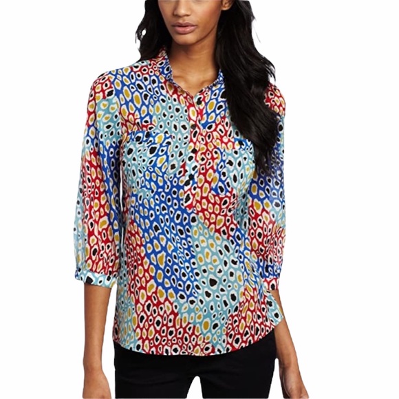 Trina Turk Tops - Trina Turk Silk Bentley Animal Print Tunic Top - S